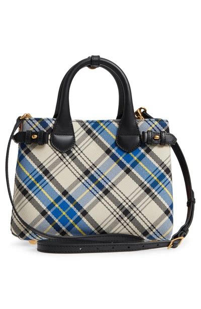 Burberry Small Banner Tartan Mix Tote 